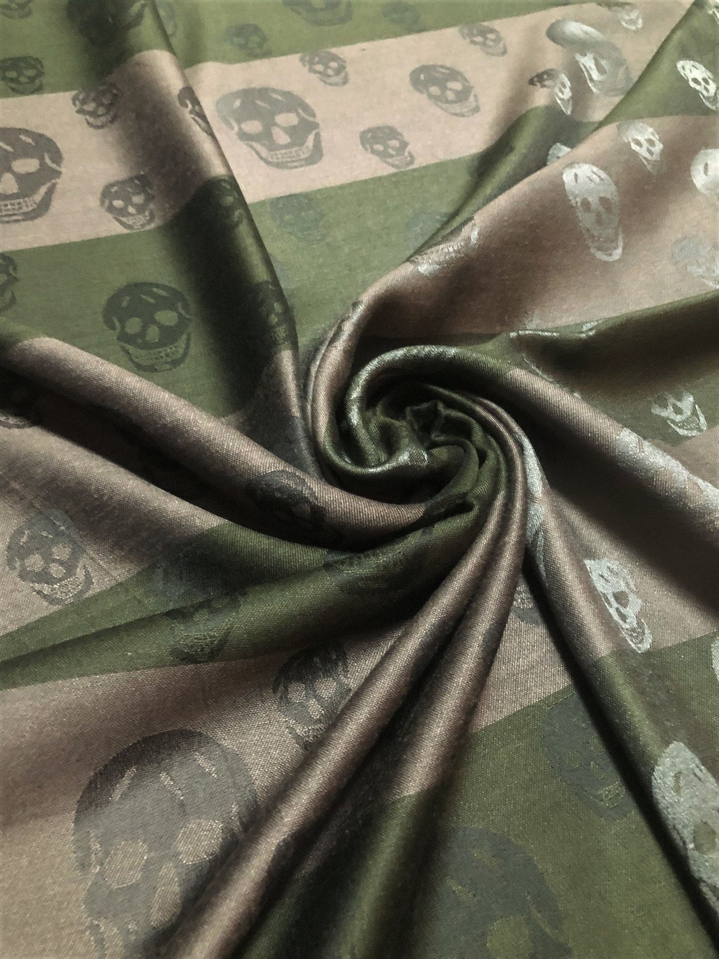 Skull Scarf Mix Polyester & Silk Military