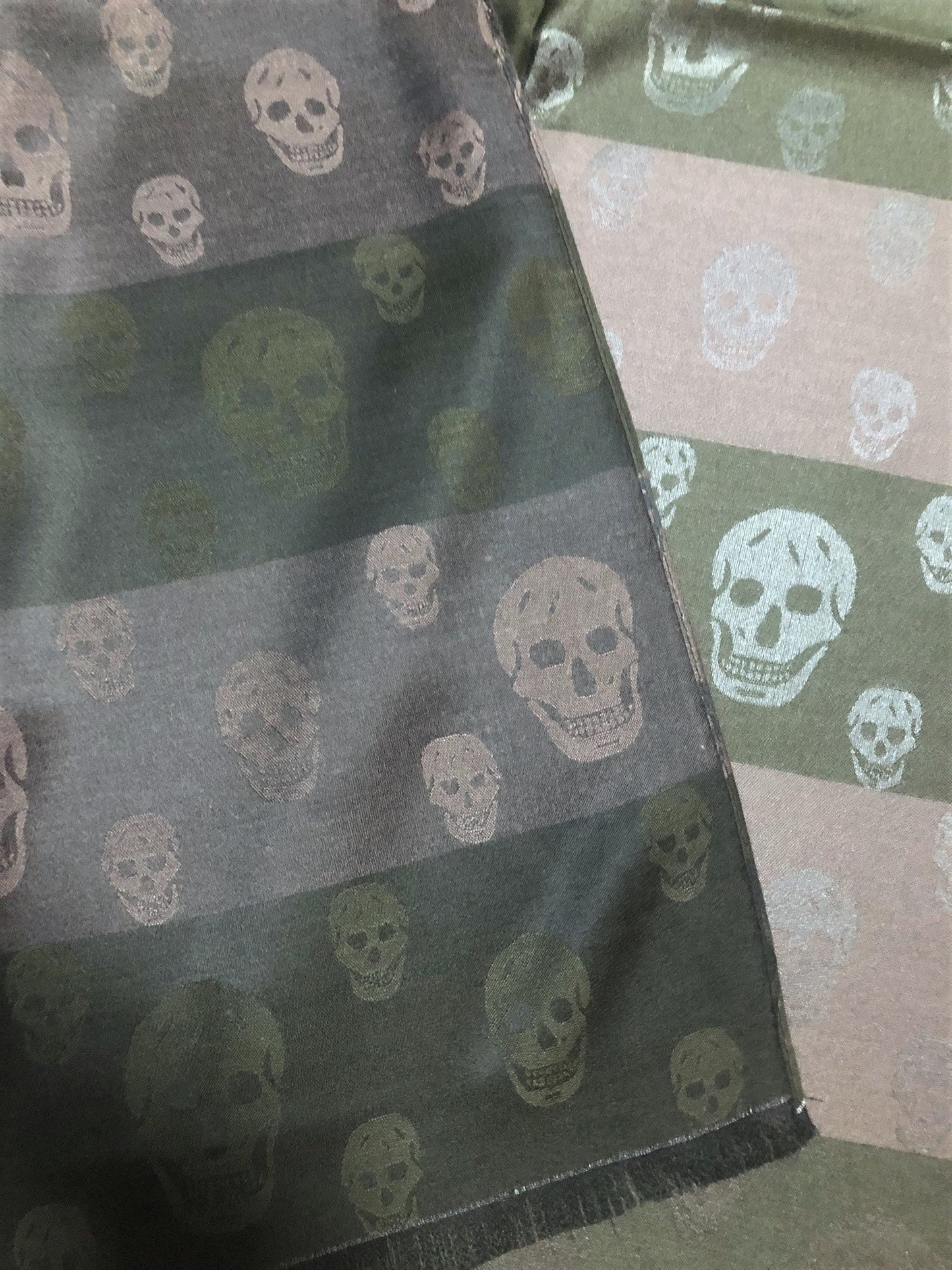 Skull Scarf Mix Polyester & Silk Military