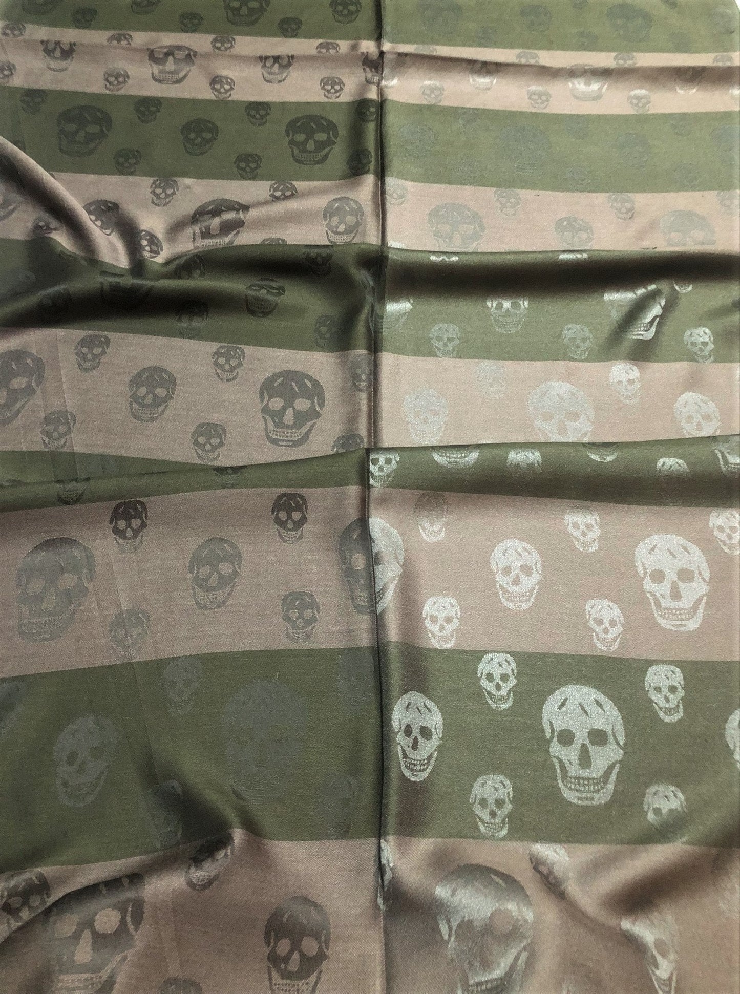 Skull Scarf Mix Polyester & Silk Military