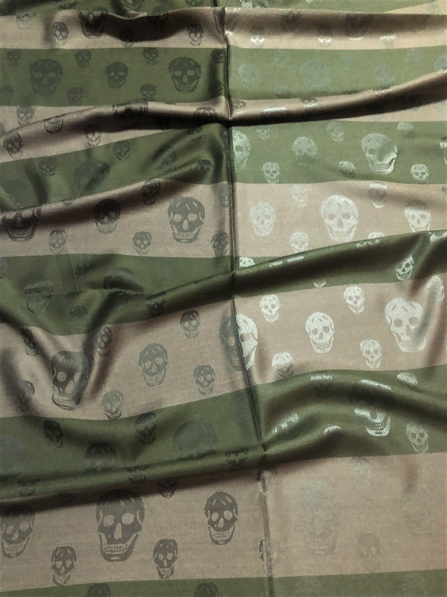 Skull Scarf Mix Polyester & Silk Military