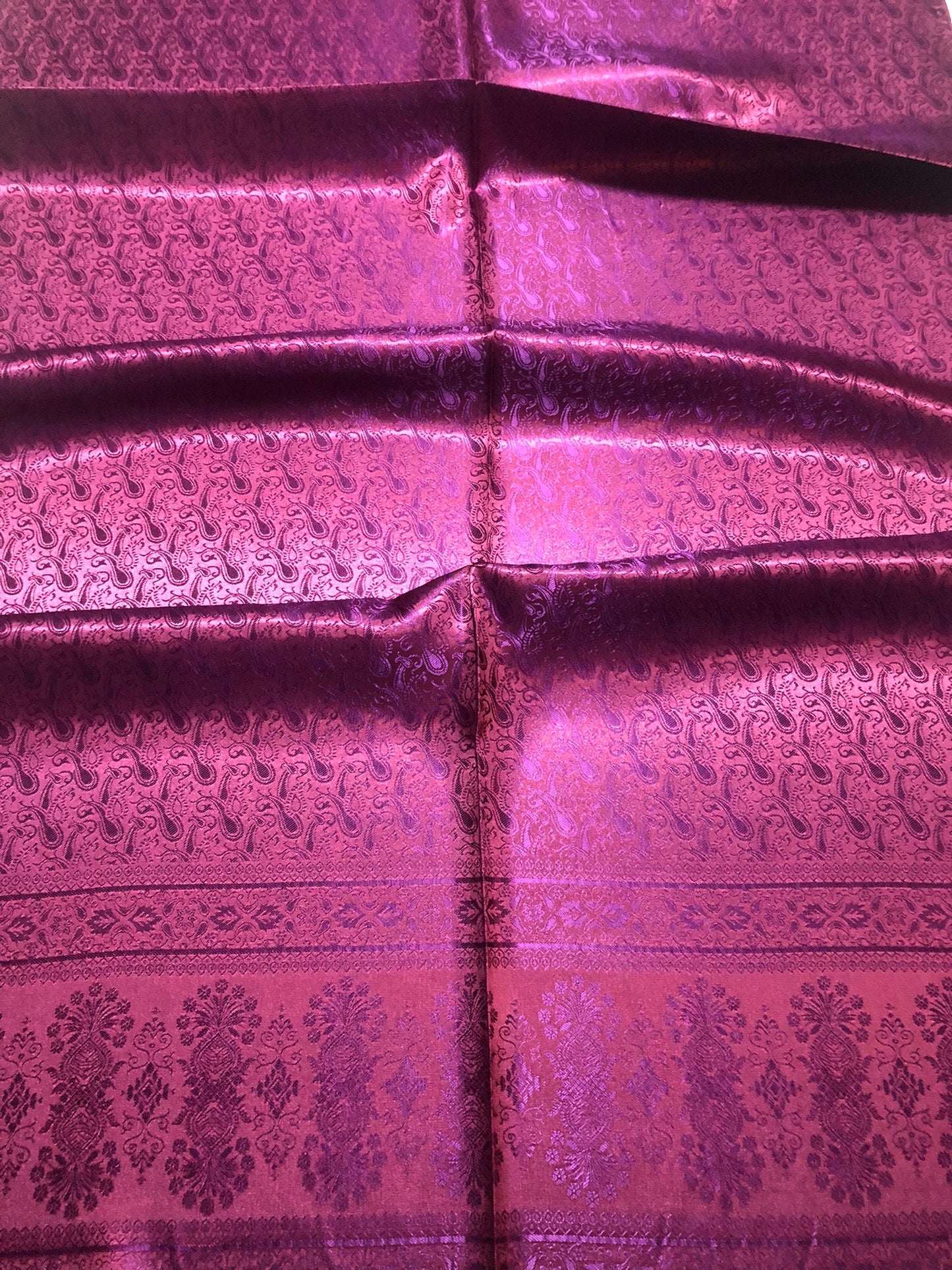 Hot Pink And Purple Silk Scarf Paisley