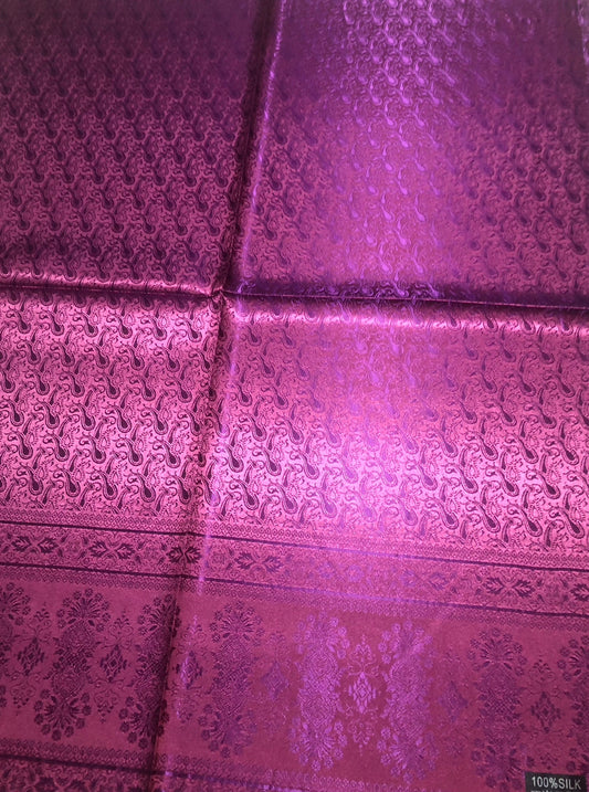 Hot Pink And Purple Silk Scarf Paisley