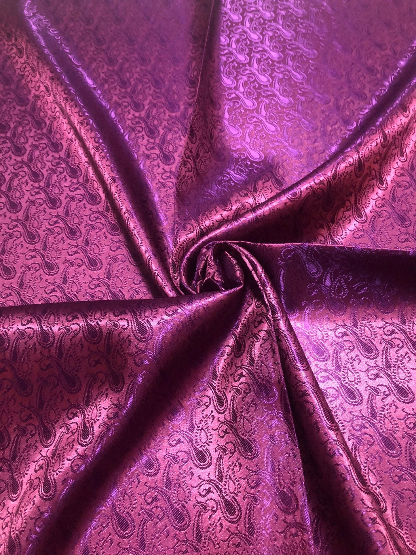 Hot Pink And Purple Silk Scarf Paisley