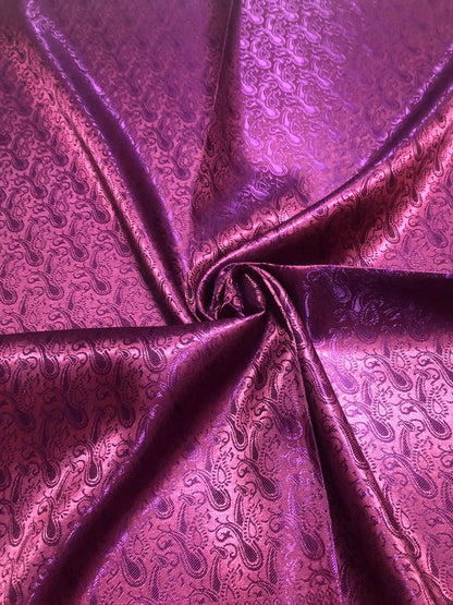 Hot Pink And Purple Silk Scarf Paisley