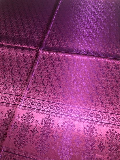 Hot Pink And Purple Silk Scarf Paisley