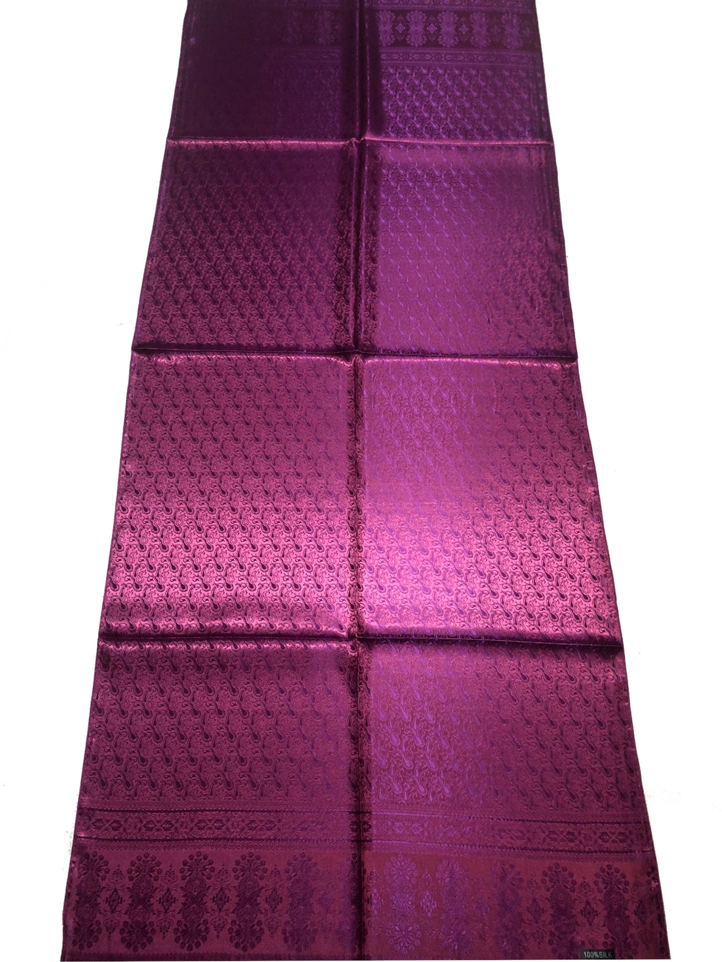 Hot Pink And Purple Silk Scarf Paisley