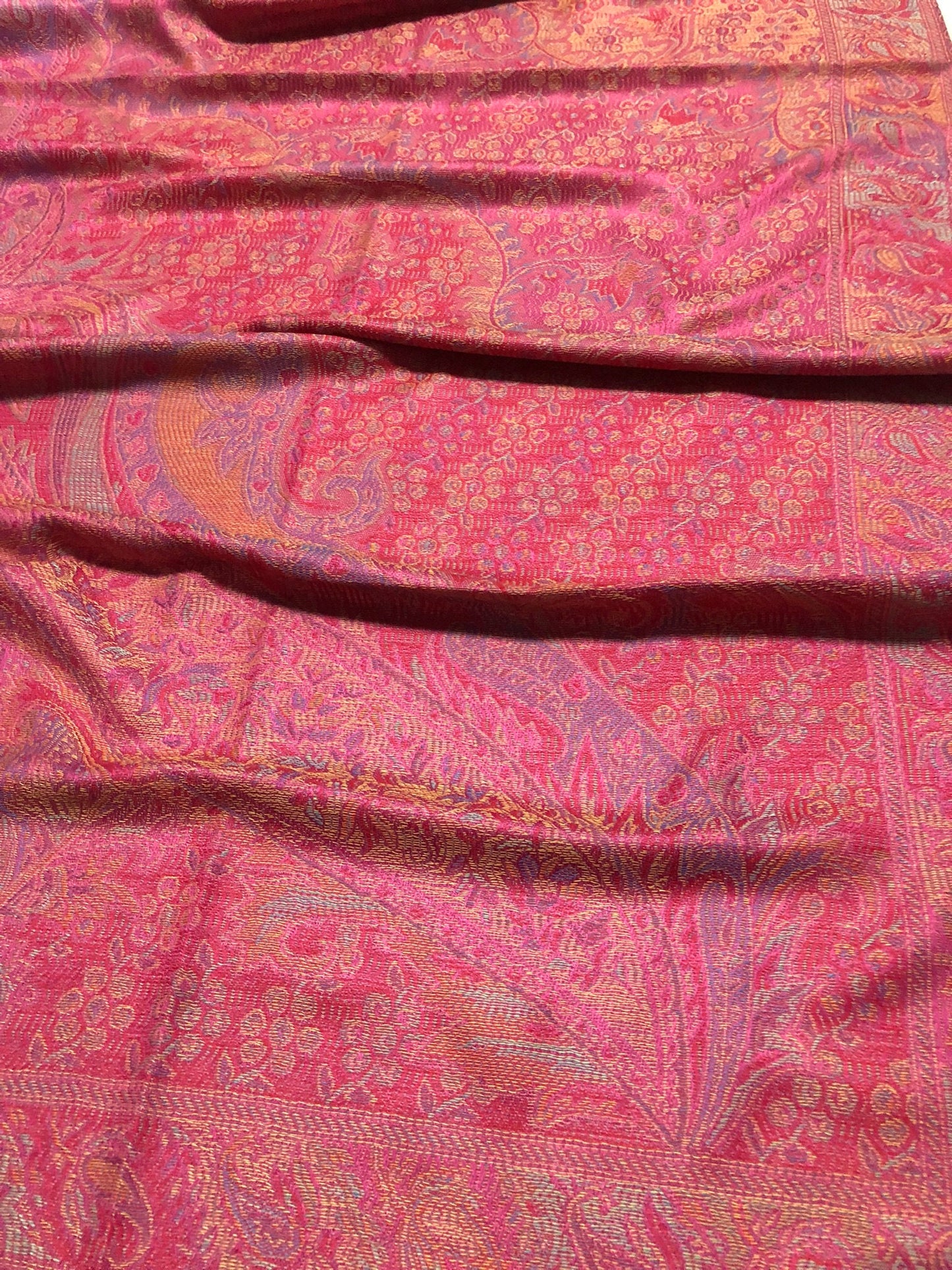 Red Pink Orange Pashmina Hot Scarf Wrap