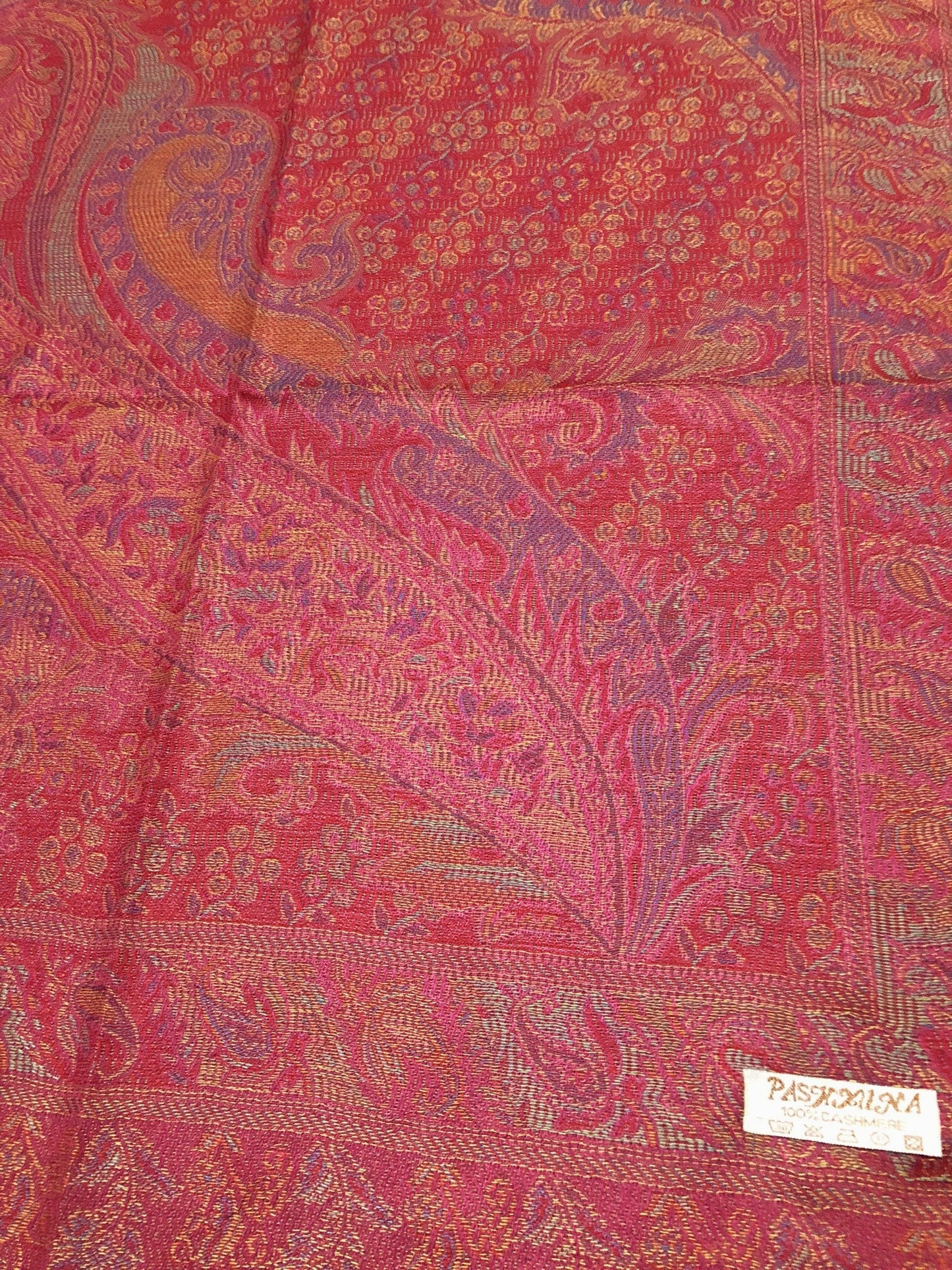 Red Pink Orange Pashmina Hot Scarf Wrap