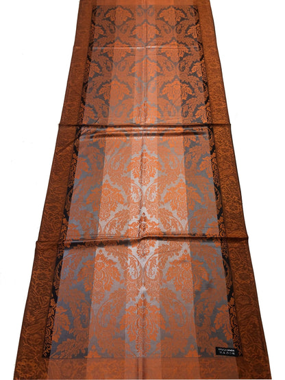 Orange And Gray Cashmere Scarf Hair Wrap