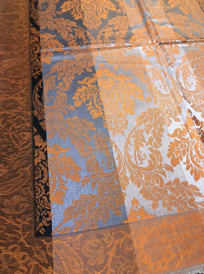 Orange And Gray Cashmere Scarf Hair Wrap