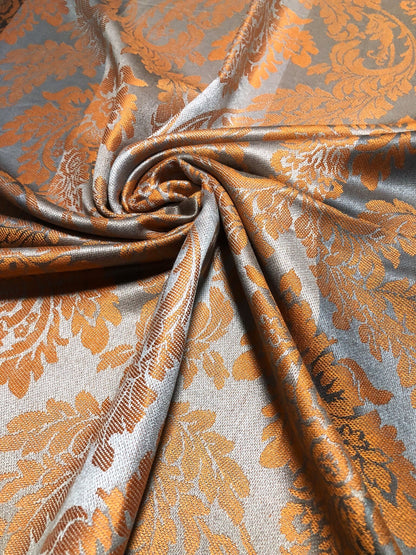 Orange And Gray Cashmere Scarf Hair Wrap