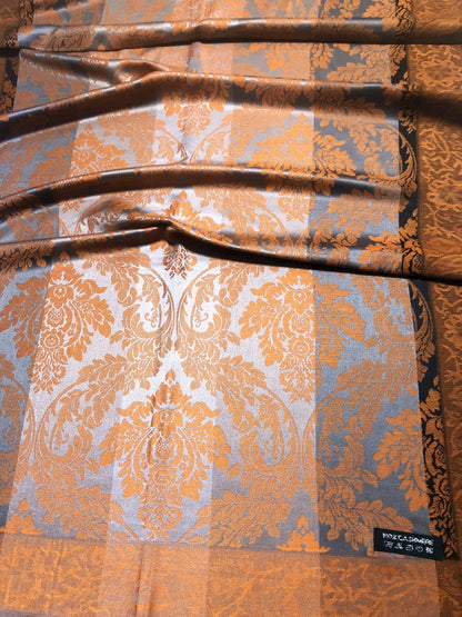 Orange And Gray Cashmere Scarf Hair Wrap