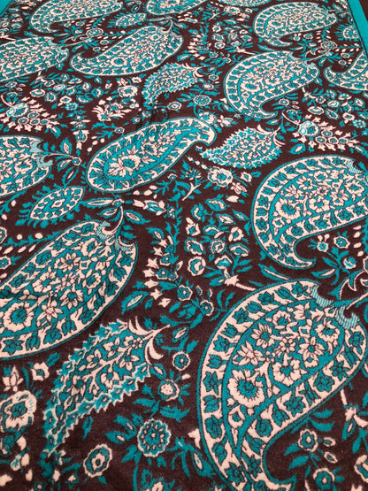 Black And Green Cashmere Scarf Paisley Silky