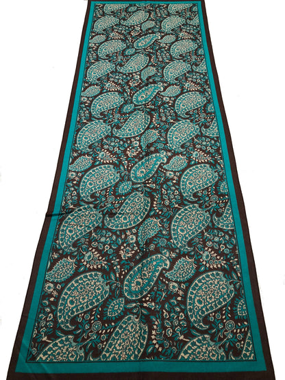 Black And Green Cashmere Scarf Paisley Silky