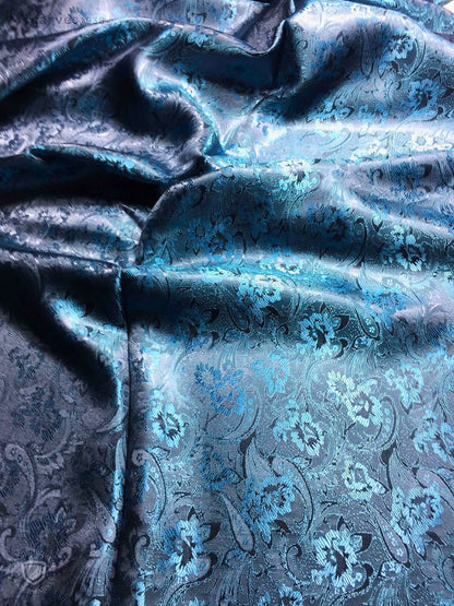 Electric Blue Silk Flower Scarf For Her