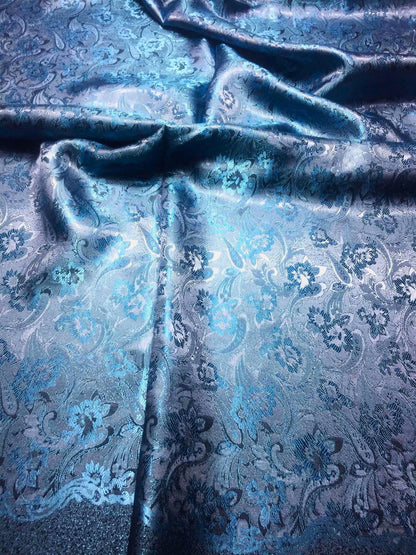 Electric Blue Silk Flower Scarf For Her