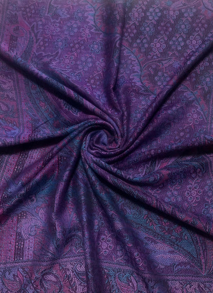 Purple Pashmina Scarf Paisley Wedding Ladies Wrap