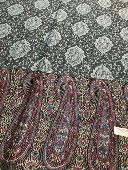 Gray Pashmina Scarf Paisley Wraps God Eyes