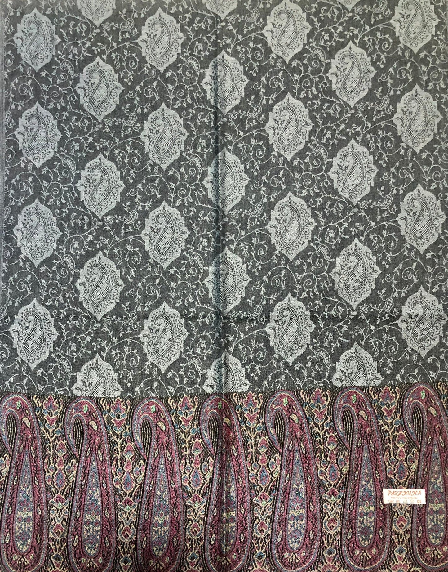 Gray Pashmina Scarf Paisley Wraps God Eyes
