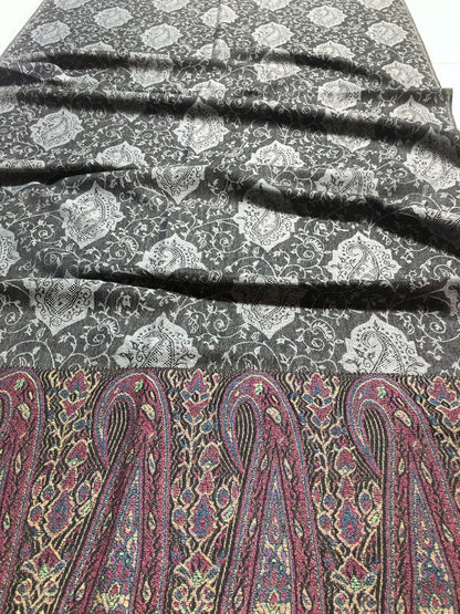 Gray Pashmina Scarf Paisley Wraps God Eyes