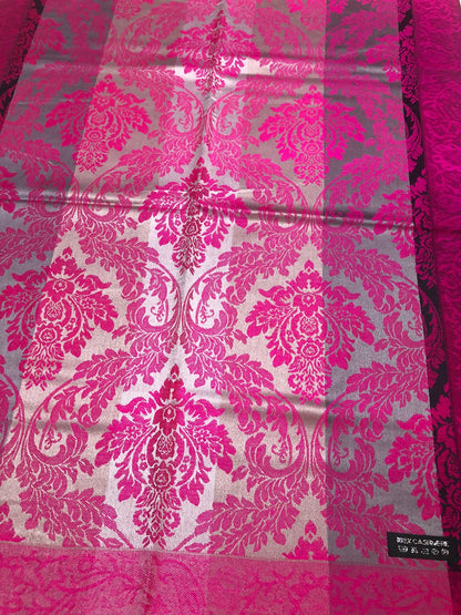 Fuchsia Gray Cashmere Scarf Hair Wrap Feeling