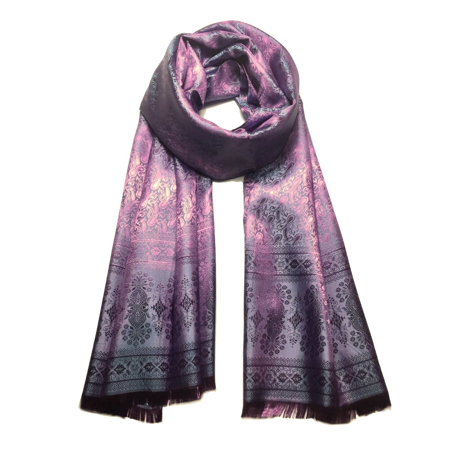 Antique Pink Purple Silk Scarf For Her
