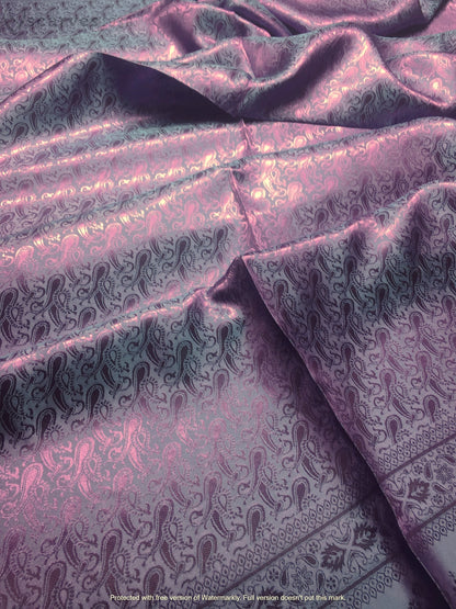 Antique Pink Purple Silk Scarf For Her