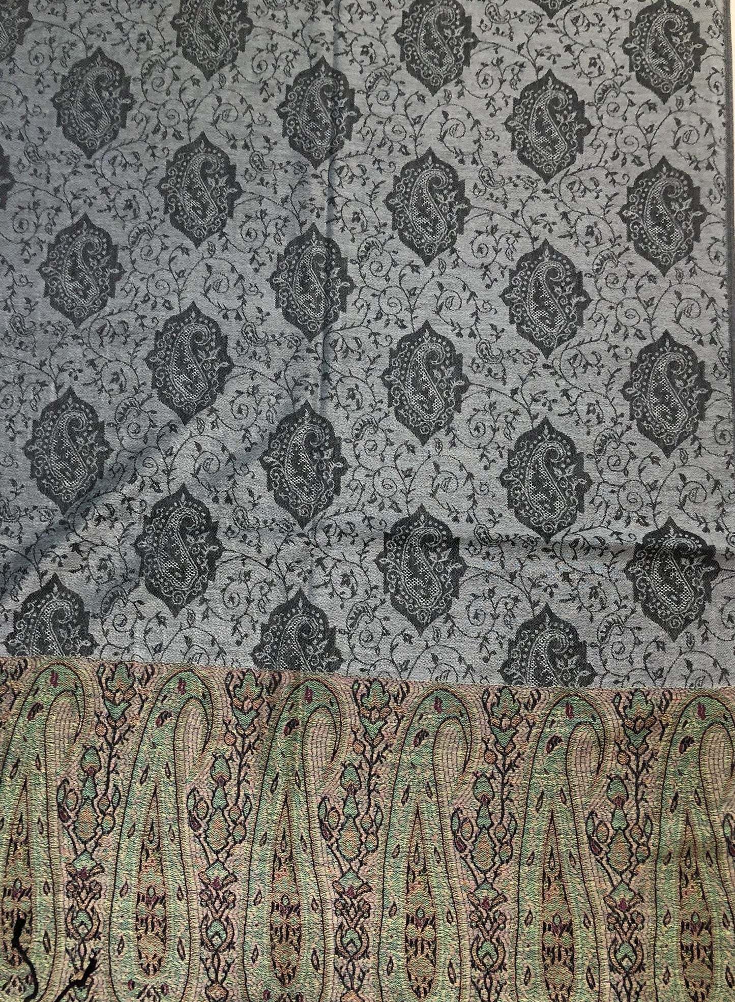 Gray Pashmina Scarf Paisley Wraps God Eyes