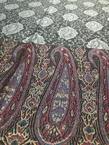 Gray Pashmina Scarf Paisley Wraps God Eyes