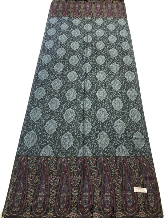 Gray Pashmina Scarf - Paisley Wraps God Eyes - Reversible Shawl
