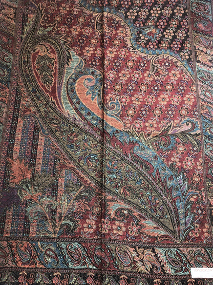 Pashmina Scarf: Colorful Paisley Floral Ethnic Flowers