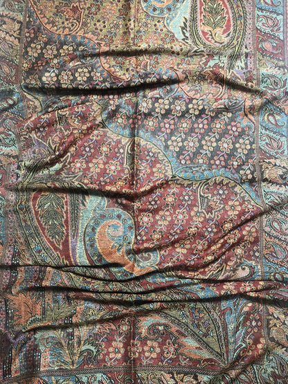 Pashmina Scarf: Colorful Paisley Floral Ethnic Flowers