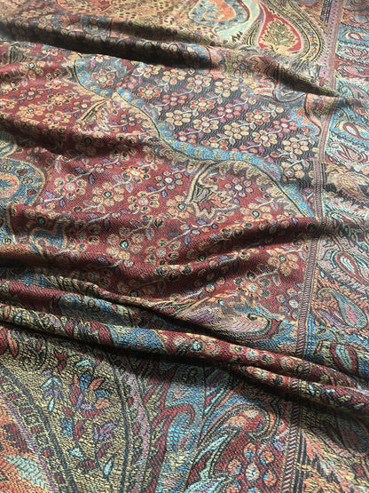 Pashmina Scarf: Colorful Paisley Floral Ethnic Flowers