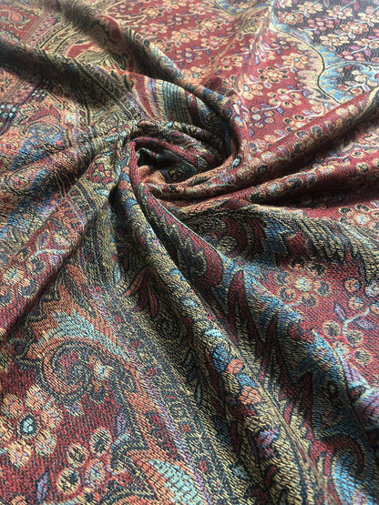 Pashmina Scarf: Colorful Paisley Floral Ethnic Flowers