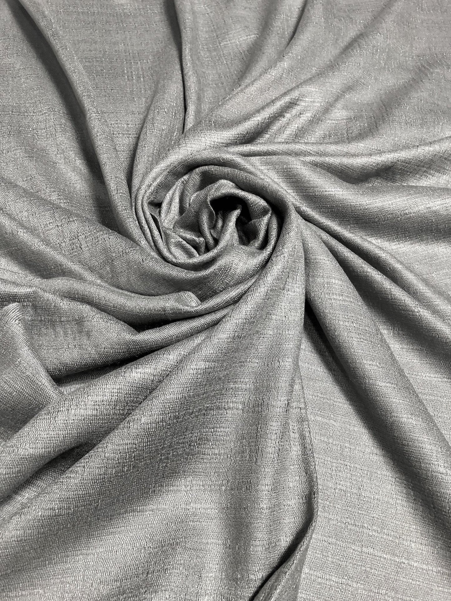 Gray Raw Thai Silk Scarf For Her