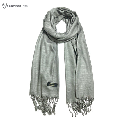 Gray Raw Thai Silk Scarf For Her
