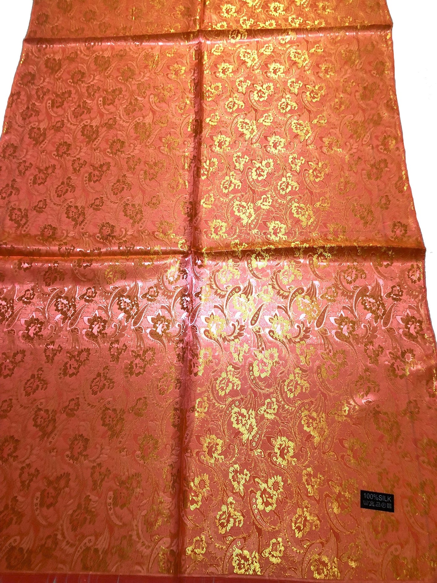 Orange Flower Silk Scarf For Her Flowers