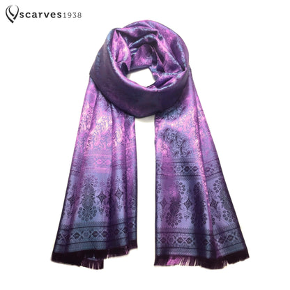 Purple Antique Pink Silk Scarf For Her