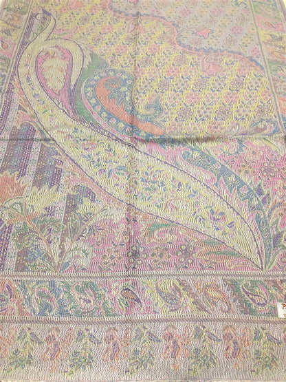 Light Colors Pashmina Scarf Ethnic Paisley Flowers