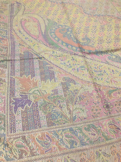 Light Colors Pashmina Scarf Ethnic Paisley Flowers