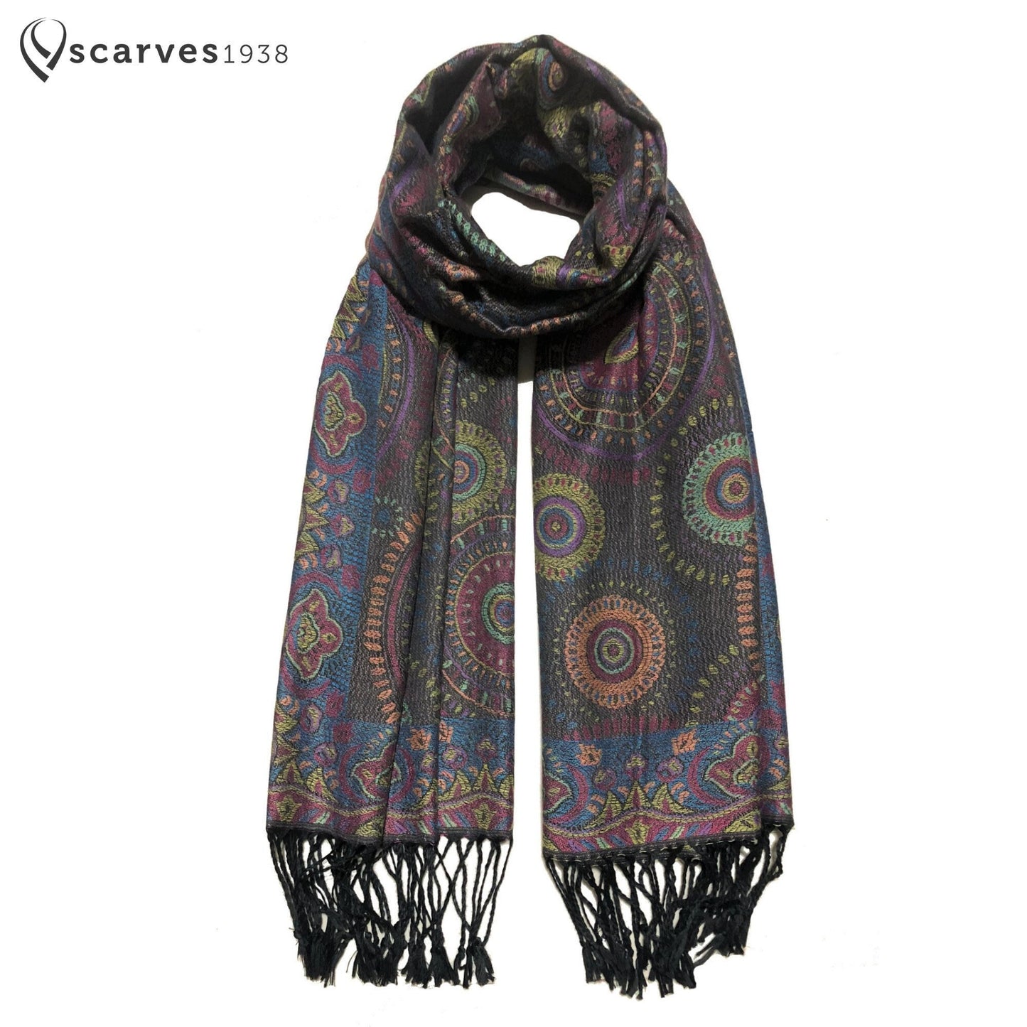 Mandala Colorful Pashmina Psychedelic Scarf Circles Turban