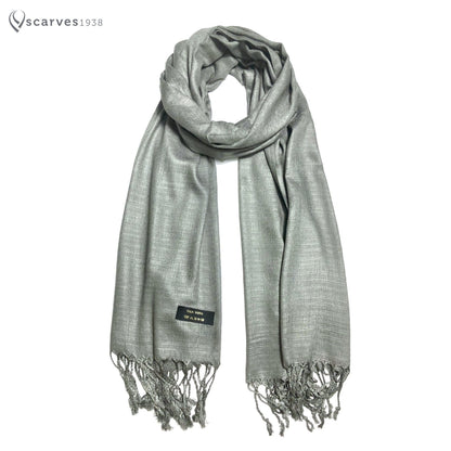 Gray Raw Thai Silk Scarf For Her