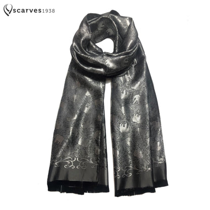 Gray Elephants Silk Scarf Lover Gypsy Scarfs