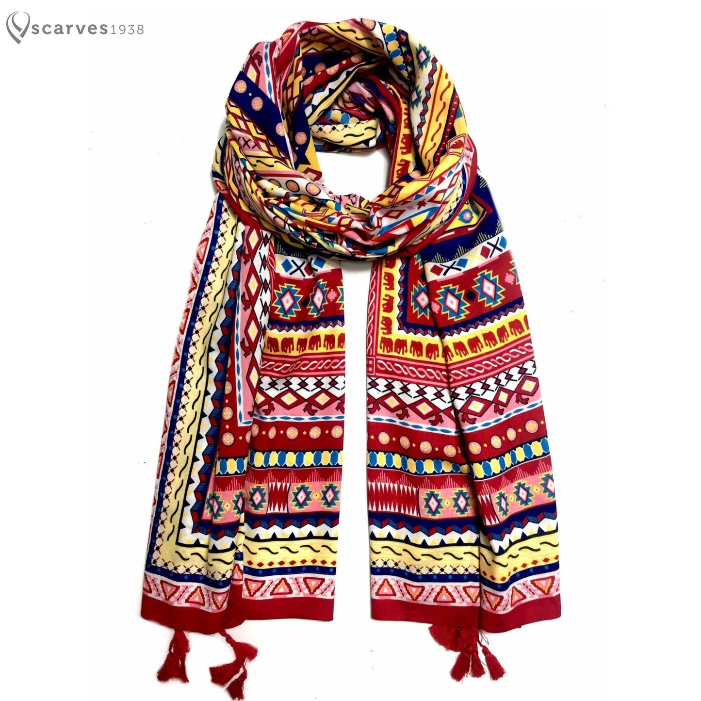 Large Ethnic Scarf Oversized Rainbow Bohoscarf Maxi