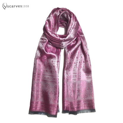 Orchid Silk Scarf Paisley Pink Gypsy