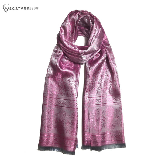 Orchid Silk Scarf Paisley Pink Gypsy