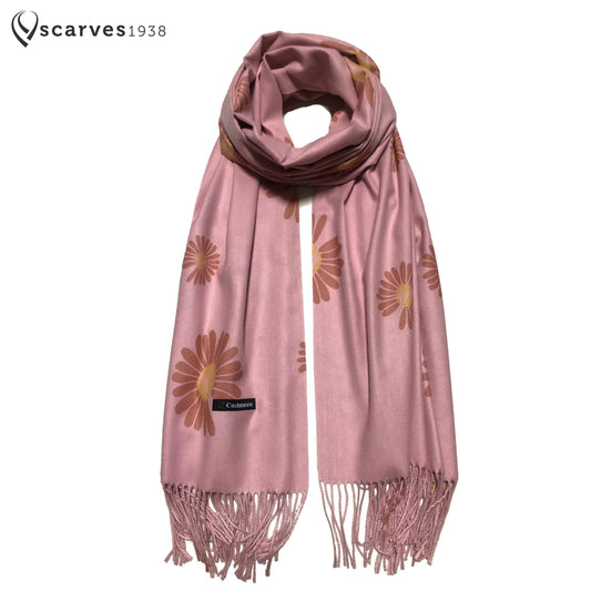Pink Flowers Cashmere Scarf Gifts For Christmas