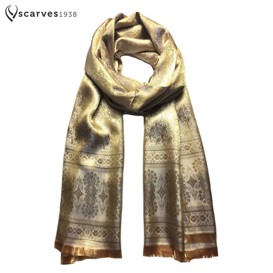 Gold And Silver Silk Scarf For Her