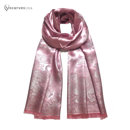Pink Silk Scarf Long Wrap For Her