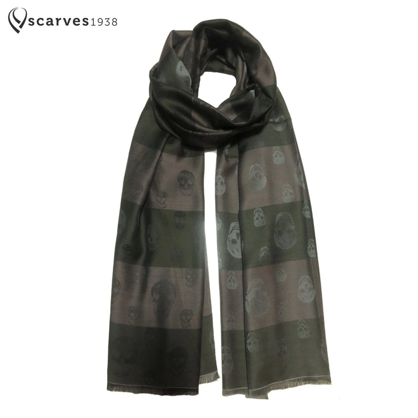 Skull Scarf Mix Polyester & Silk Military
